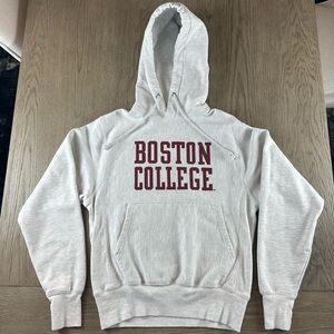 Vintage 90s Boston College Reverse Weave Hoodie Champion Gray Size Small